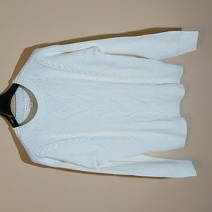 Joe Fresh| NWT White Knit Textured Pattern Crew Neck Sweater Acrylic